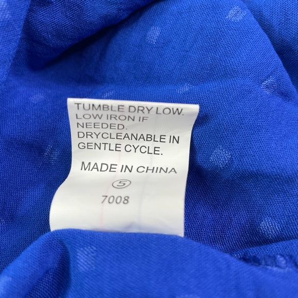 Long Sleeve Swiss Dots Maxi Dress High Waisted A-Line Ruffle Party Dress Size L - Picture 5 of 7